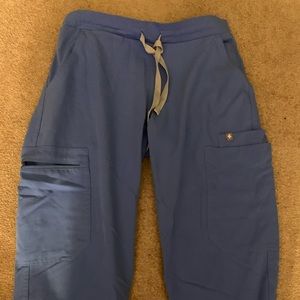 Ceil blue straight leg fig pants